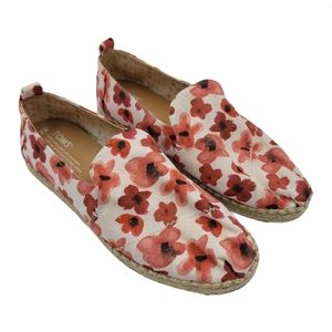 Toms Poppy Watercolor Espadrille Loafers Size W8